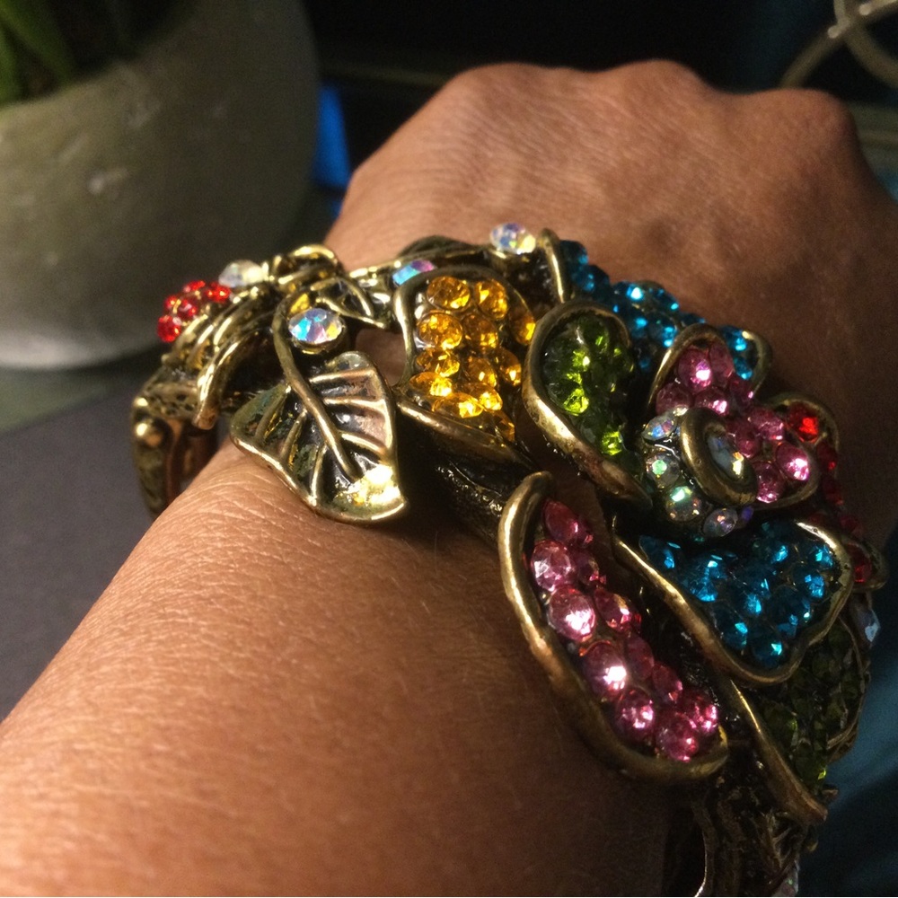 SOLD - Stylish chunky bracelet. Multi-color, fits small-medium wrist.